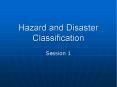 Hazard and Disaster Classification PowerPoint PPT Presentation