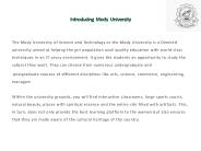 Introducing Mody University
