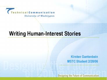 Writing Human-Interest Stories