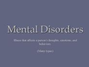 Mental Disorders