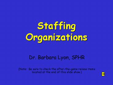 Staffing Organizations