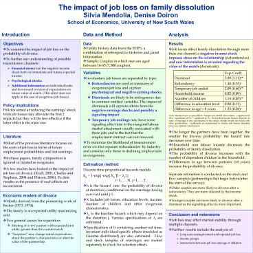 The impact of job loss on family dissolution