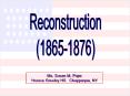 Reconstruction (1865-1876) PowerPoint PPT Presentation