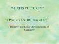 WHAT IS CULTURE???   PowerPoint PPT Presentation