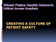 Creating a Culture of Patient Safety PowerPoint PPT Presentation