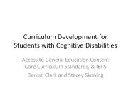Curriculum Development for Students with Cognitive Disabilities