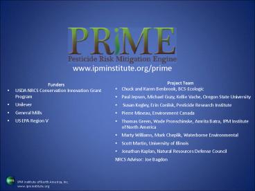 Risk-based IPM ranking tools