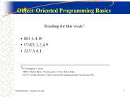 Object-Oriented Programming Basics