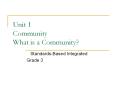 Unit 1 Community What is a Community? PowerPoint PPT Presentation