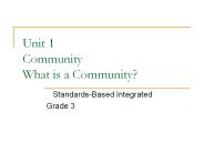 Unit 1 Community What is a Community?