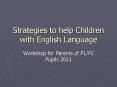 Strategies to help Children with English Language PowerPoint PPT Presentation