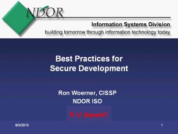 Best Practices for Secure Development