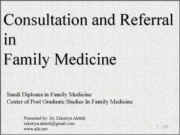 Consultation and Referral