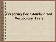 Preparing For Standardized Vocabulary Tests