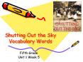 Shutting Out the Sky Vocabulary Words PowerPoint PPT Presentation