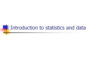 Introduction to statistics and data