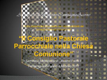 Il Consiglio Pastorale Parrocchiale