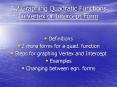 1.2 Graphing Quadratic Functions In Vertex or Intercept Form PowerPoint PPT Presentation