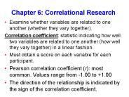 Chapter 6: Correlational Research