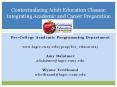 Contextualizing Adult Education Classes: Integrating Academic and Career Preparation PowerPoint PPT Presentation