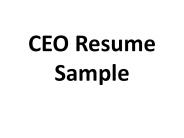ceo resume sample