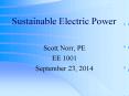 Sustainable Electric Power PowerPoint PPT Presentation