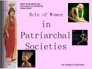 Role of Women in Patriarchal Societies