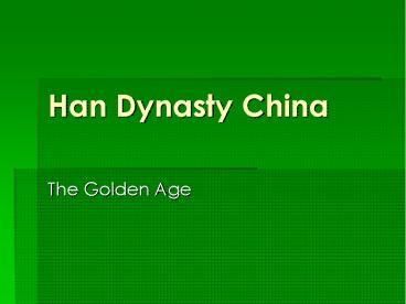 Han Dynasty China