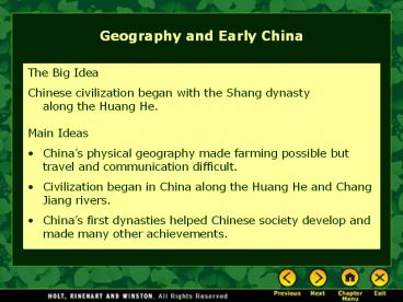 Geography and Early China