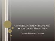 Congregational Vitality and Discipleship Ministries