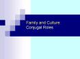 Family and Culture: Conjugal Roles PowerPoint PPT Presentation