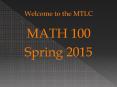 Welcome to the MTLC PowerPoint PPT Presentation