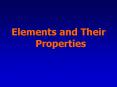 Elements and Their Properties PowerPoint PPT Presentation