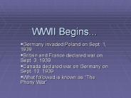 WWII Begins...
