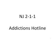 NJ 2-1-1 Addictions Hotline