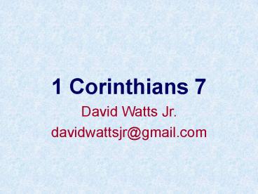 1 Corinthians 7