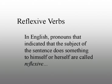 Reflexive Verbs
