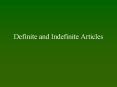 Definite and Indefinite Articles PowerPoint PPT Presentation