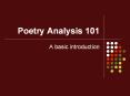 Poetry Analysis 101 PowerPoint PPT Presentation