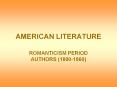 AMERICAN LITERATURE PowerPoint PPT Presentation