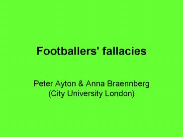 Footballers' fallacies