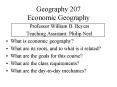 Geography 207 Economic Geography PowerPoint PPT Presentation