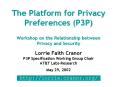 The Platform for Privacy Preferences (P3P) Workshop on the Relationship between Privacy and Security PowerPoint PPT Presentation