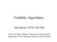 Visibility Algorithms PowerPoint PPT Presentation