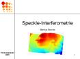 Speckle-Interferometrie Markus Brache PowerPoint PPT Presentation