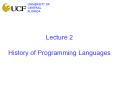Lecture 2  History of Programming Languages PowerPoint PPT Presentation