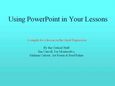 Using PowerPoint in Your Lessons