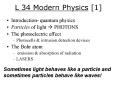 L 34 Modern Physics [1] PowerPoint PPT Presentation