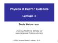 Physics at Hadron Colliders Lecture III PowerPoint PPT Presentation