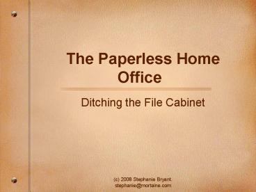 The Paperless Home Office